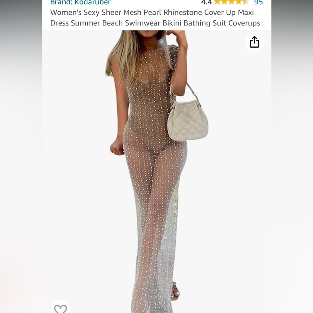 Amazon Sheer Pearl Maxi Dress Cover-Up